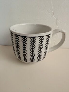 The Old Pottery Company Black & White Ceramic Coffee Mug